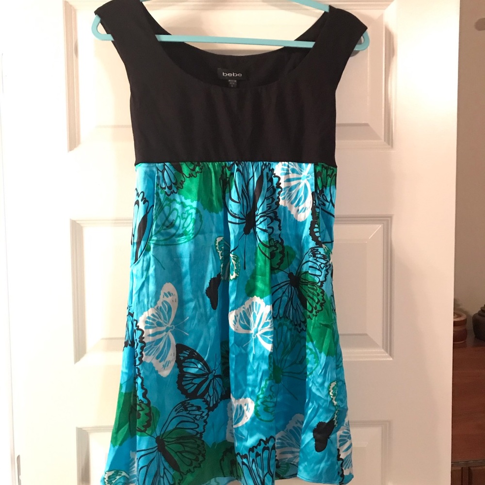 Bebe butterfly silk dress